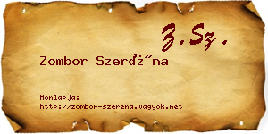Zombor Szeréna névjegykártya